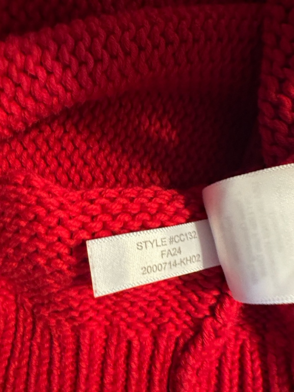 J. Crew Heritage Cotton Oversized V-Neck Sweater S Red Fisherman Preppy - Picture 6 of 7